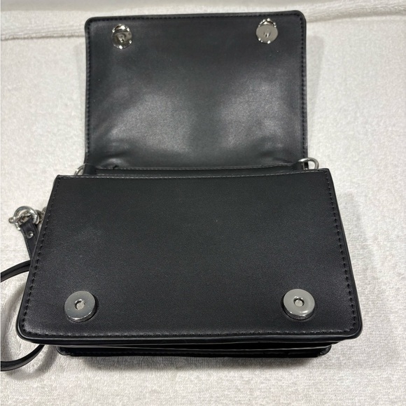 Zara Basic Black Studded Chain Goth Crossbody Bag - Picture 5 of 10